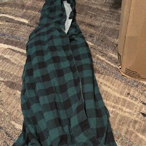 Green and Black Plaid Scarf